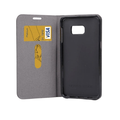 Canvas Texture Horizontal Flip Leather Case with Holder & Card Slots for Galaxy Note 5 Edge