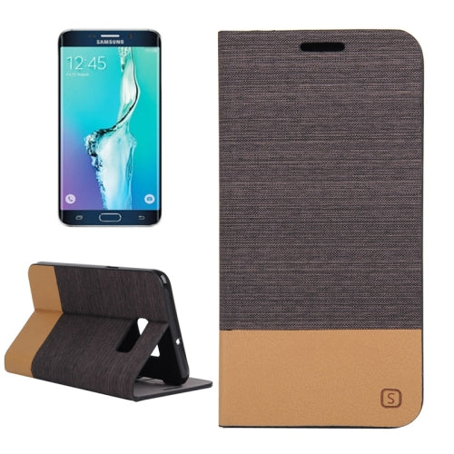 Canvas Texture Horizontal Flip Leather Case with Holder & Card Slots for Galaxy Note 5 Edge