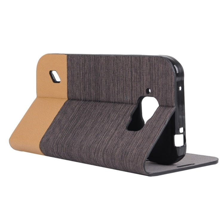 Canvas Texture Horizontal Flip Leather Case with Holder & Card Slots for Galaxy S6 Active / G890A