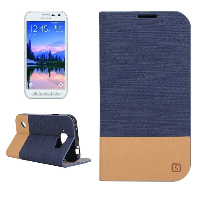 Canvas Texture Horizontal Flip Leather Case with Holder & Card Slots for Galaxy S6 Active / G890A