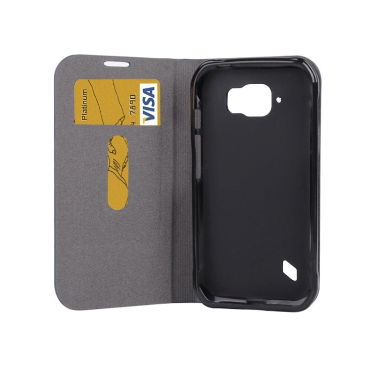 Canvas Texture Horizontal Flip Leather Case with Holder & Card Slots for Galaxy S6 Active / G890A