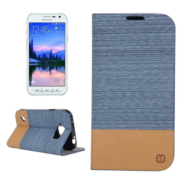 Canvas Texture Horizontal Flip Leather Case with Holder & Card Slots for Galaxy S6 Active / G890A