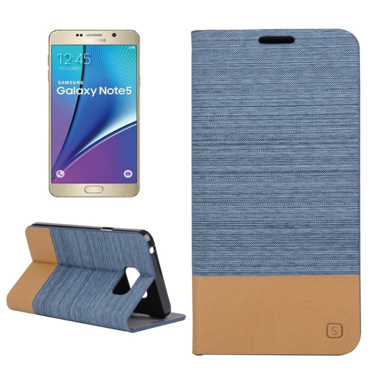 Canvas Texture Horizontal Flip Leather Case with Holder & Card Slots for Galaxy Note 5 / N9200