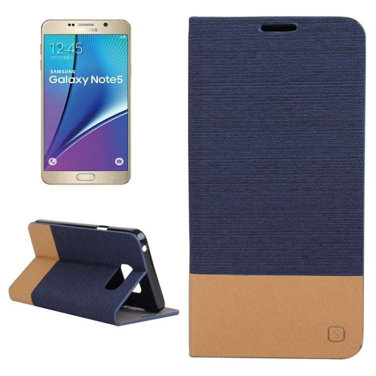 Canvas Texture Horizontal Flip Leather Case with Holder & Card Slots for Galaxy Note 5 / N9200