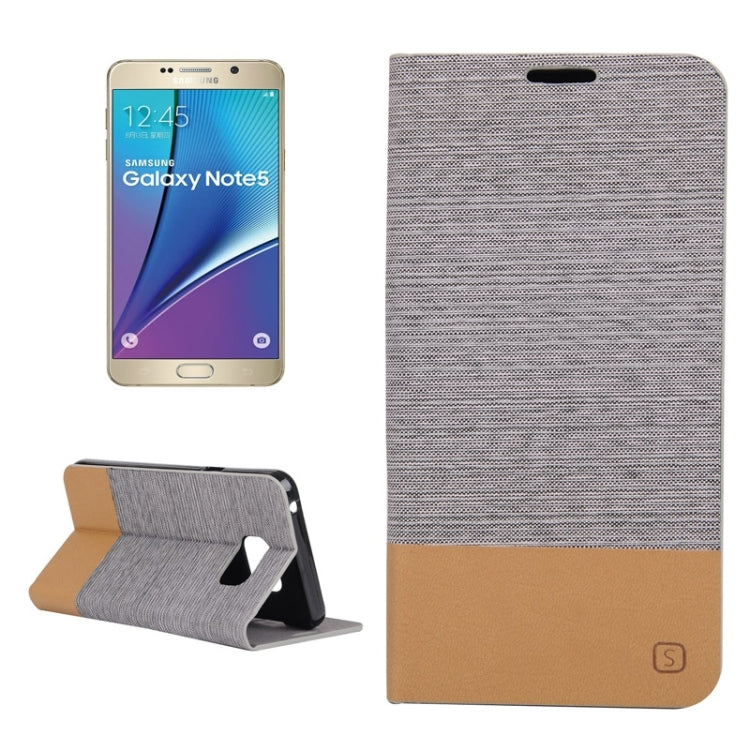 Canvas Texture Horizontal Flip Leather Case with Holder & Card Slots for Galaxy Note 5 / N9200