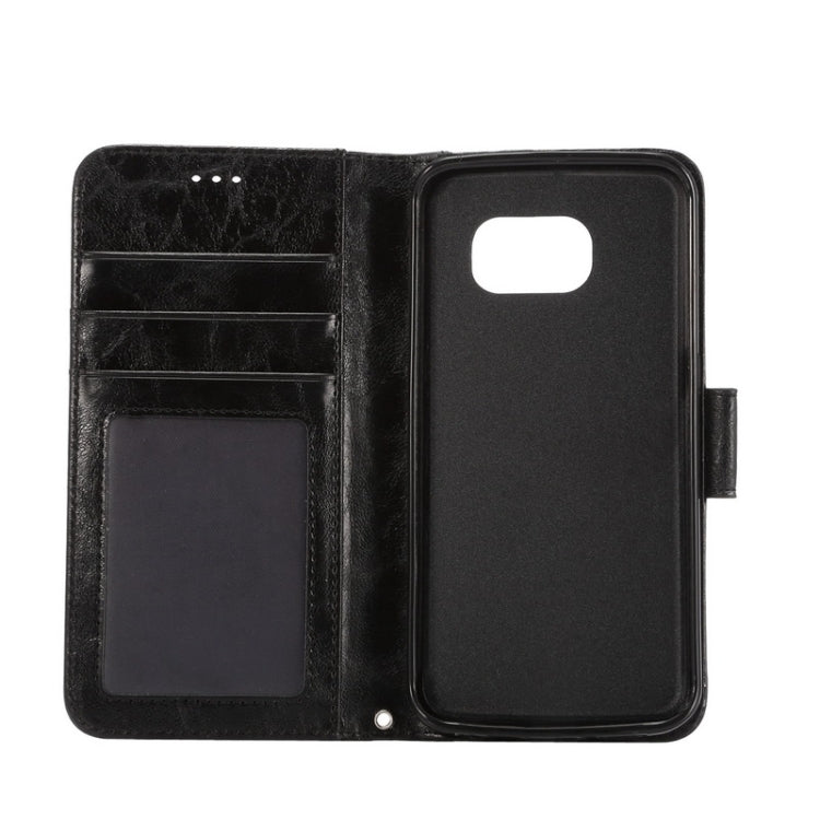 For Galaxy S6 Edge / G925 Wax Crazy Horse Texture Horizontal Flip Leather Case with Holder & Card Slots & Wallet & Photo Frame