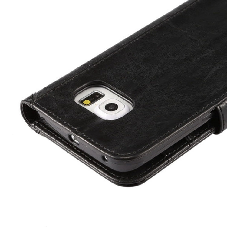 For Galaxy S6 Edge / G925 Wax Crazy Horse Texture Horizontal Flip Leather Case with Holder & Card Slots & Wallet & Photo Frame