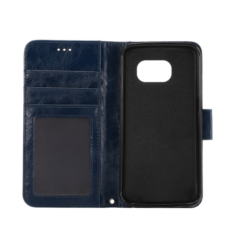For Galaxy S6 Edge / G925 Wax Crazy Horse Texture Horizontal Flip Leather Case with Holder & Card Slots & Wallet & Photo Frame