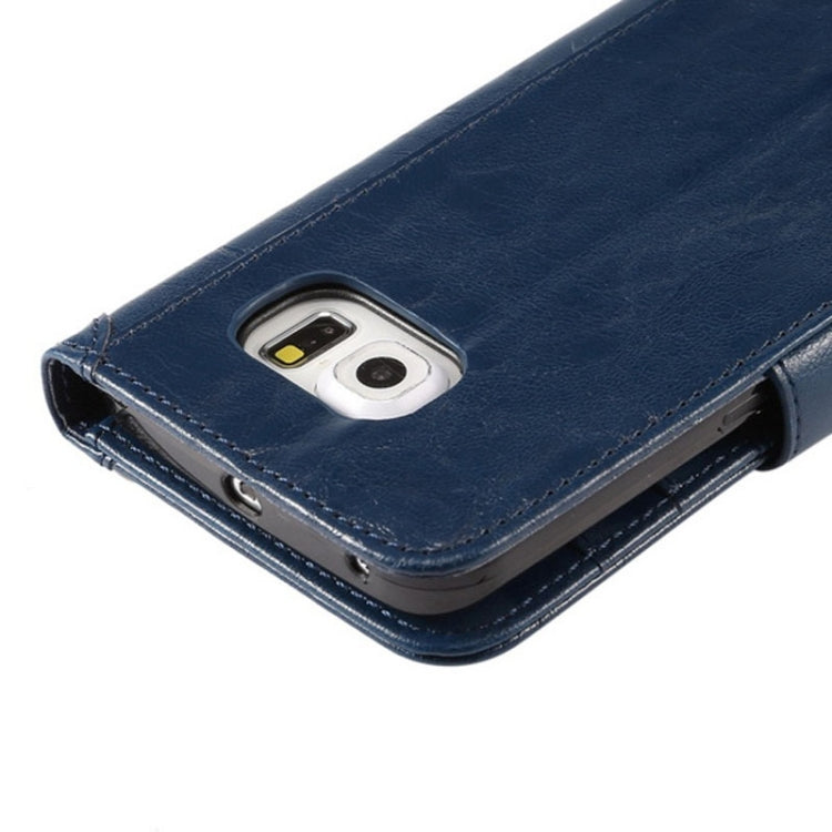 For Galaxy S6 Edge / G925 Wax Crazy Horse Texture Horizontal Flip Leather Case with Holder & Card Slots & Wallet & Photo Frame