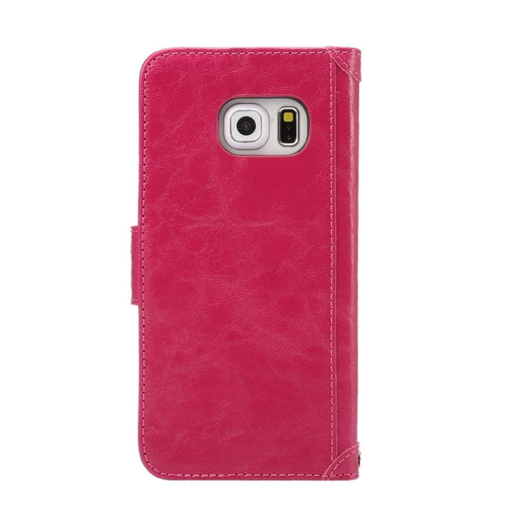 For Galaxy S6 Edge / G925 Wax Crazy Horse Texture Horizontal Flip Leather Case with Holder & Card Slots & Wallet & Photo Frame