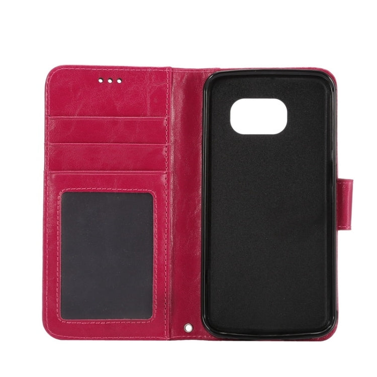 For Galaxy S6 Edge / G925 Wax Crazy Horse Texture Horizontal Flip Leather Case with Holder & Card Slots & Wallet & Photo Frame