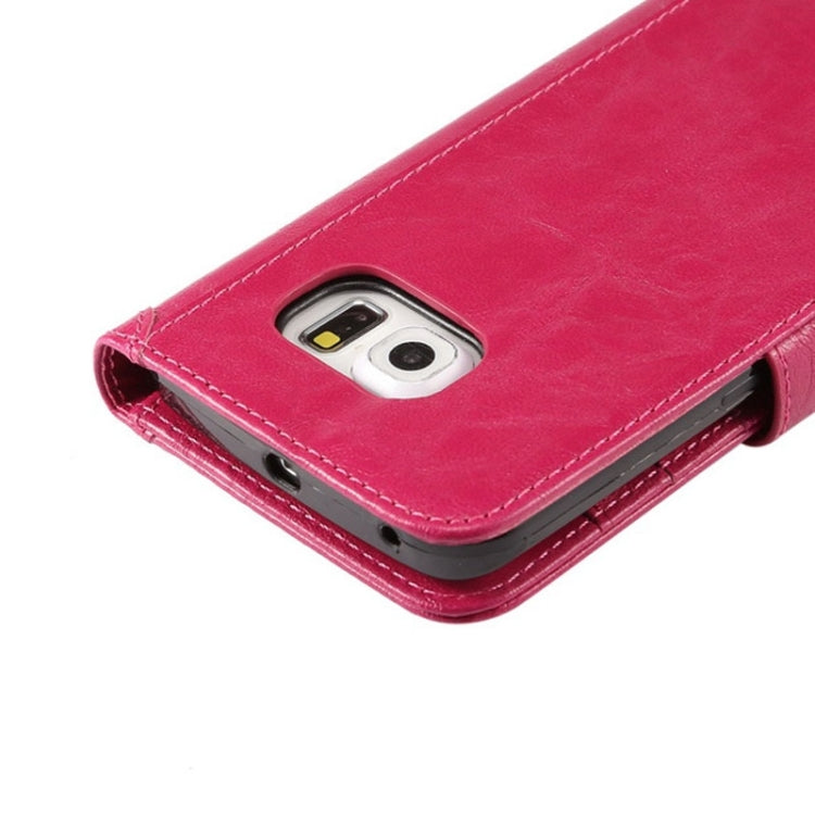 For Galaxy S6 Edge / G925 Wax Crazy Horse Texture Horizontal Flip Leather Case with Holder & Card Slots & Wallet & Photo Frame