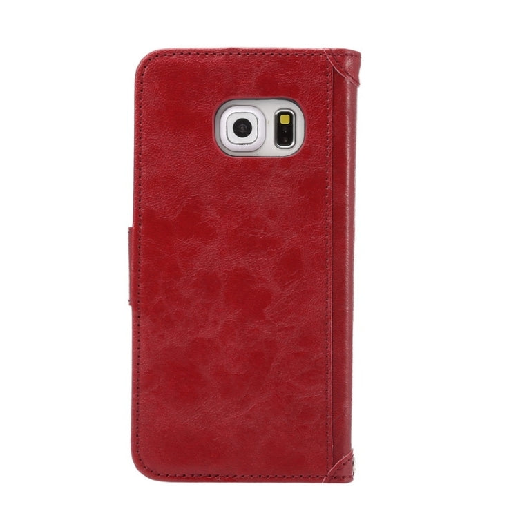 For Galaxy S6 Edge / G925 Wax Crazy Horse Texture Horizontal Flip Leather Case with Holder & Card Slots & Wallet & Photo Frame