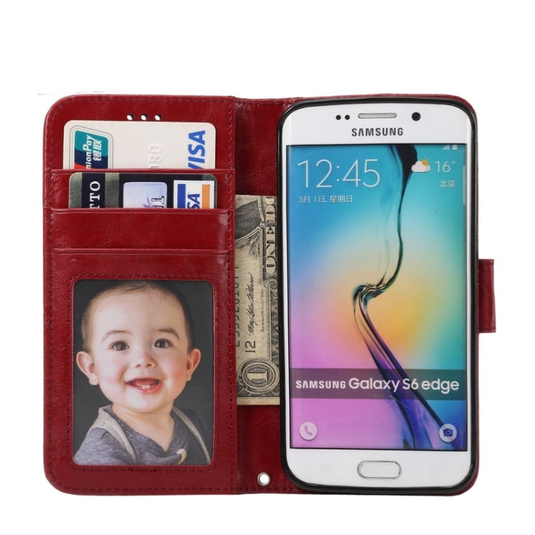 For Galaxy S6 Edge / G925 Wax Crazy Horse Texture Horizontal Flip Leather Case with Holder & Card Slots & Wallet & Photo Frame
