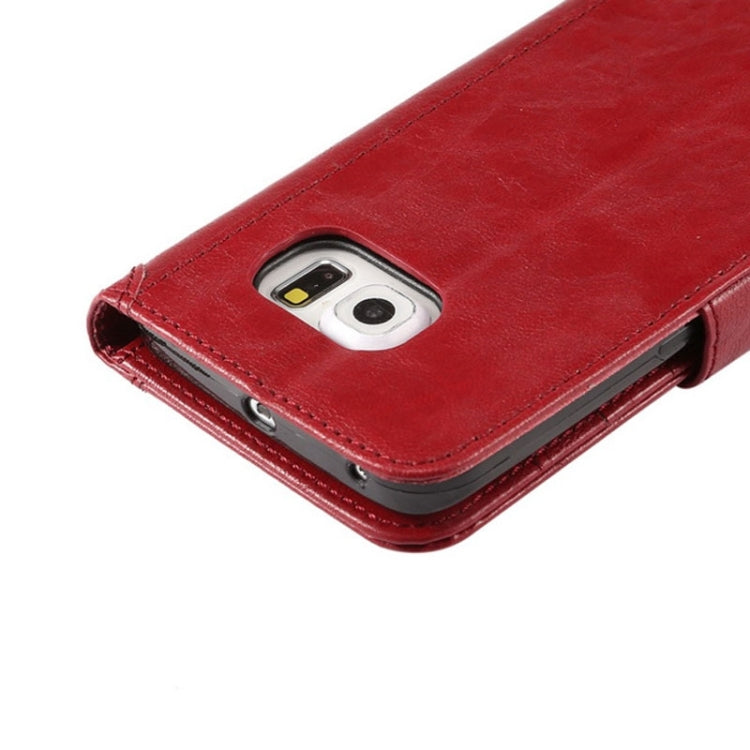 For Galaxy S6 Edge / G925 Wax Crazy Horse Texture Horizontal Flip Leather Case with Holder & Card Slots & Wallet & Photo Frame