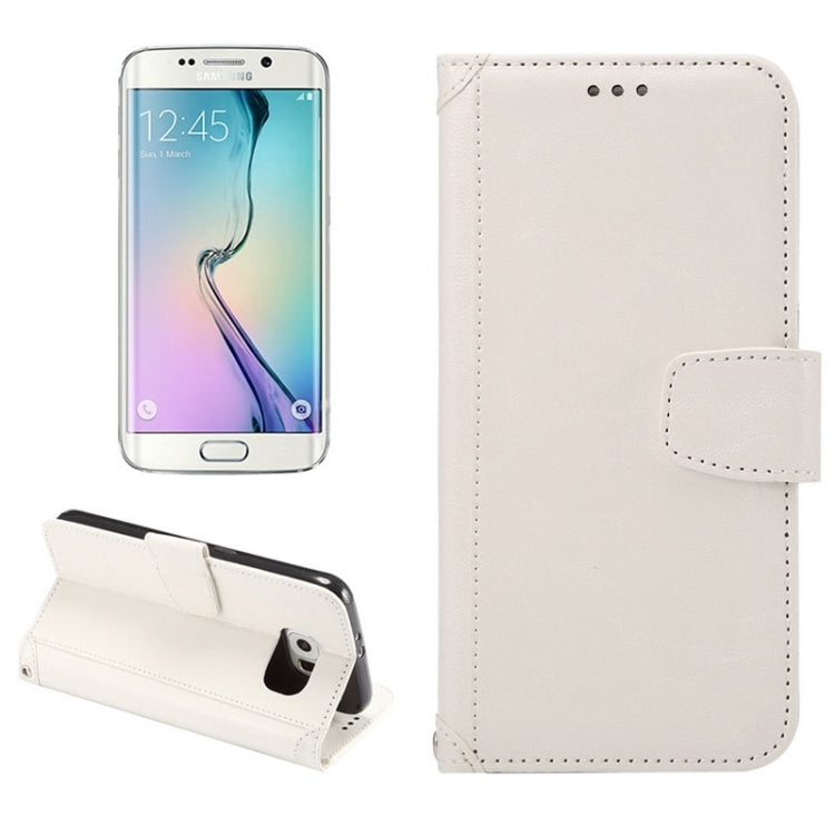 For Galaxy S6 Edge / G925 Wax Crazy Horse Texture Horizontal Flip Leather Case with Holder & Card Slots & Wallet & Photo Frame