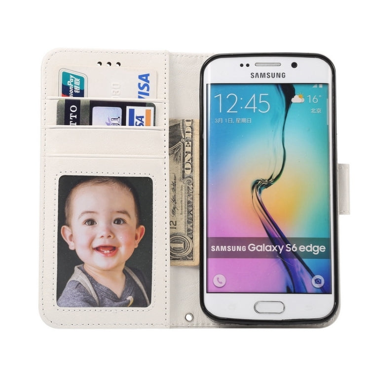 For Galaxy S6 Edge / G925 Wax Crazy Horse Texture Horizontal Flip Leather Case with Holder & Card Slots & Wallet & Photo Frame