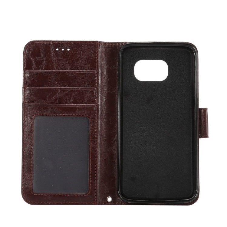For Galaxy S6 Edge / G925 Wax Crazy Horse Texture Horizontal Flip Leather Case with Holder & Card Slots & Wallet & Photo Frame