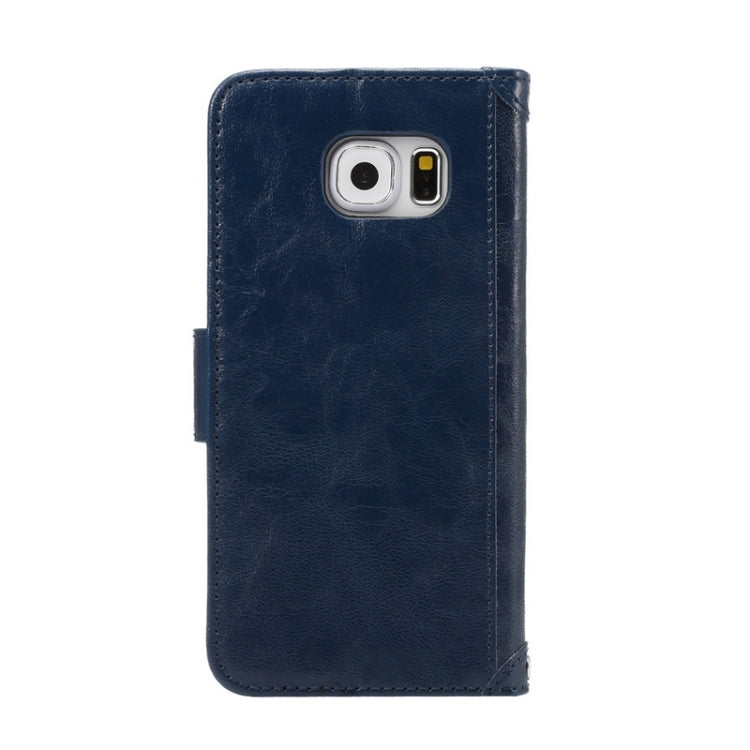 For Galaxy S6 / G920 Wax Crazy Horse Texture Horizontal Flip Leather Case with Holder & Card Slots & Wallet & Photo Frame