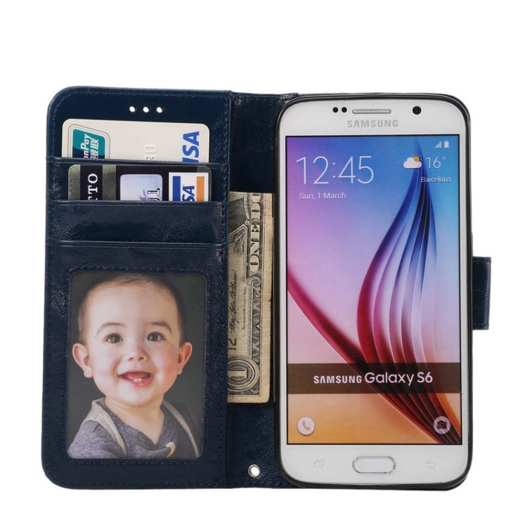 For Galaxy S6 / G920 Wax Crazy Horse Texture Horizontal Flip Leather Case with Holder & Card Slots & Wallet & Photo Frame