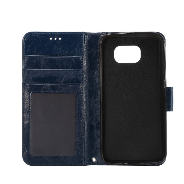 For Galaxy S6 / G920 Wax Crazy Horse Texture Horizontal Flip Leather Case with Holder & Card Slots & Wallet & Photo Frame