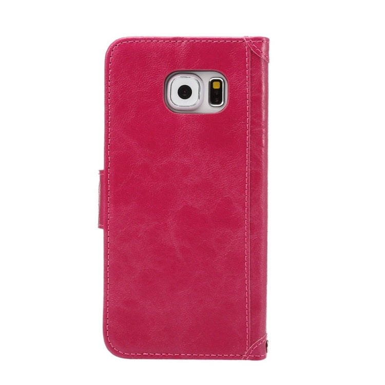 For Galaxy S6 / G920 Wax Crazy Horse Texture Horizontal Flip Leather Case with Holder & Card Slots & Wallet & Photo Frame