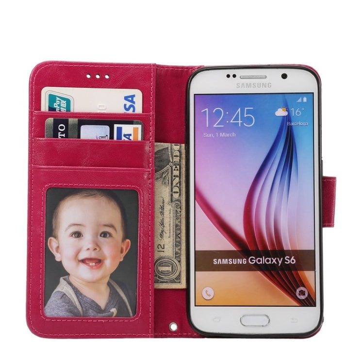 For Galaxy S6 / G920 Wax Crazy Horse Texture Horizontal Flip Leather Case with Holder & Card Slots & Wallet & Photo Frame