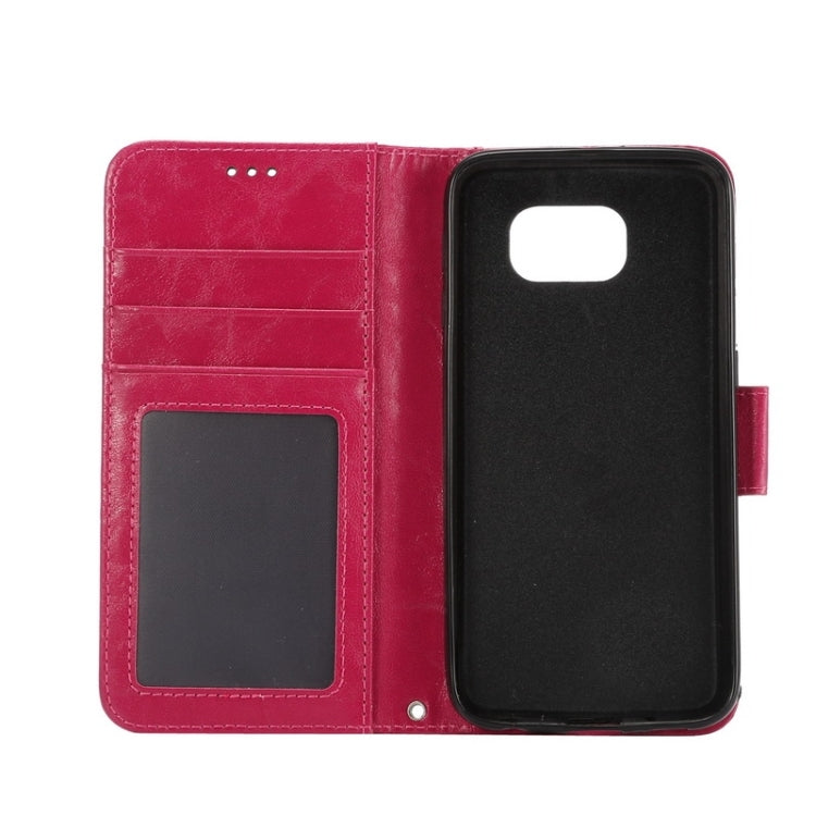 For Galaxy S6 / G920 Wax Crazy Horse Texture Horizontal Flip Leather Case with Holder & Card Slots & Wallet & Photo Frame
