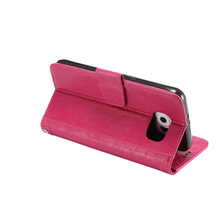 For Galaxy S6 / G920 Wax Crazy Horse Texture Horizontal Flip Leather Case with Holder & Card Slots & Wallet & Photo Frame