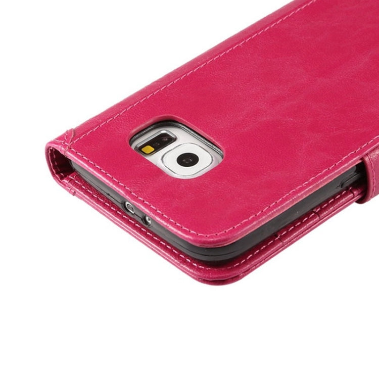 For Galaxy S6 / G920 Wax Crazy Horse Texture Horizontal Flip Leather Case with Holder & Card Slots & Wallet & Photo Frame