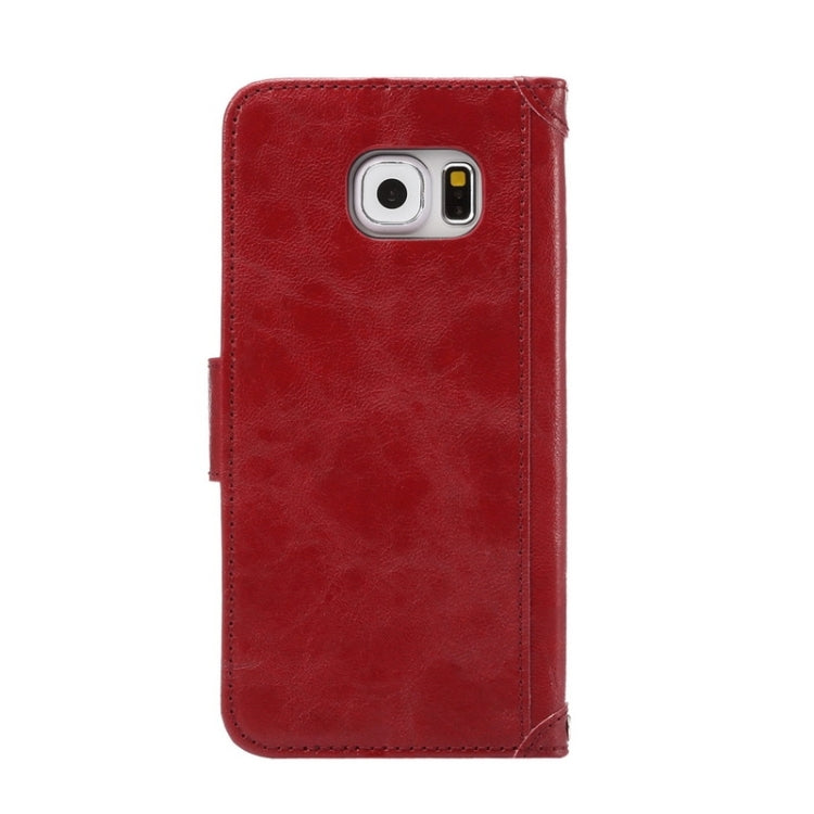 For Galaxy S6 / G920 Wax Crazy Horse Texture Horizontal Flip Leather Case with Holder & Card Slots & Wallet & Photo Frame