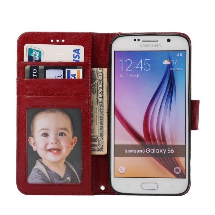 For Galaxy S6 / G920 Wax Crazy Horse Texture Horizontal Flip Leather Case with Holder & Card Slots & Wallet & Photo Frame