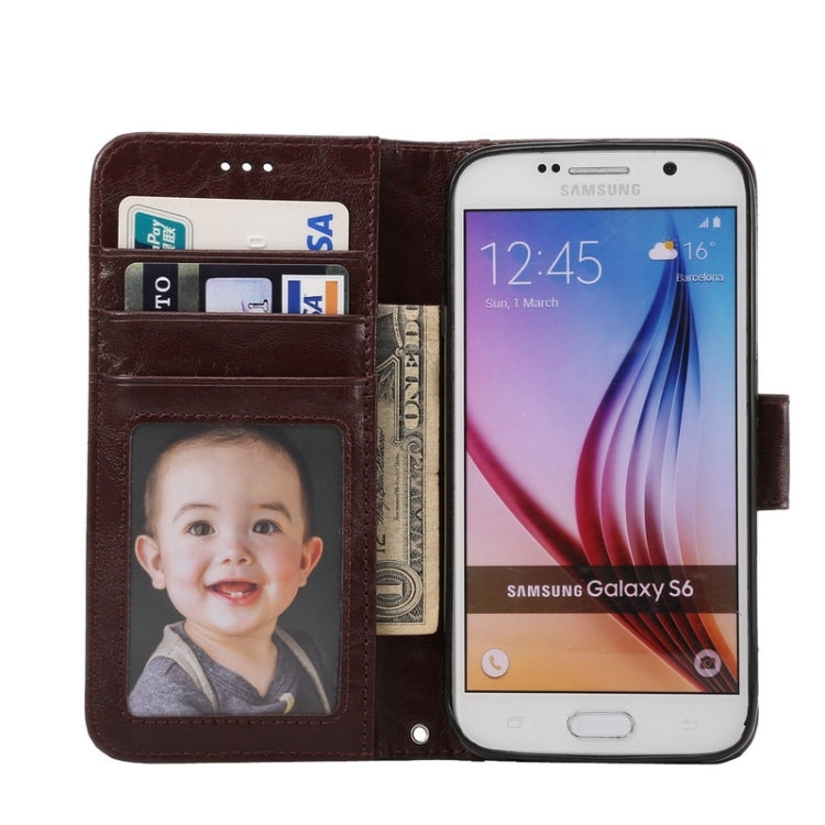 For Galaxy S6 / G920 Wax Crazy Horse Texture Horizontal Flip Leather Case with Holder & Card Slots & Wallet & Photo Frame