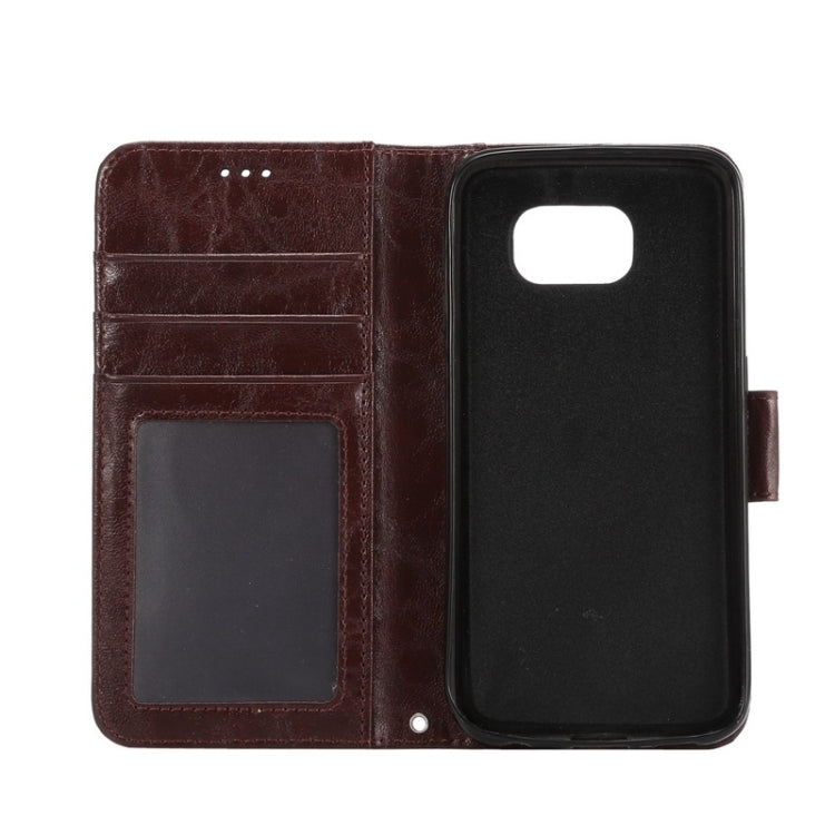 For Galaxy S6 / G920 Wax Crazy Horse Texture Horizontal Flip Leather Case with Holder & Card Slots & Wallet & Photo Frame