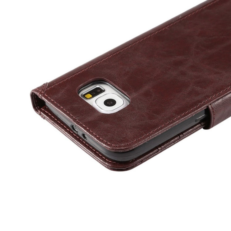 For Galaxy S6 / G920 Wax Crazy Horse Texture Horizontal Flip Leather Case with Holder & Card Slots & Wallet & Photo Frame