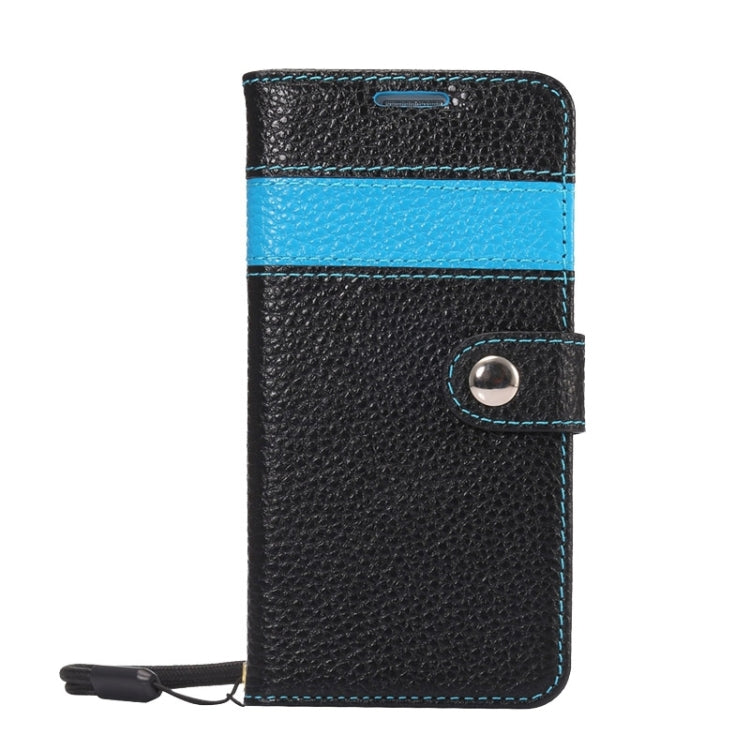 For Galaxy S6 / G920 Litchi Texture Horizontal Flip Color Matching Style Genuine Leather Case with Holder & Card Slots & Wallet & Lanyard