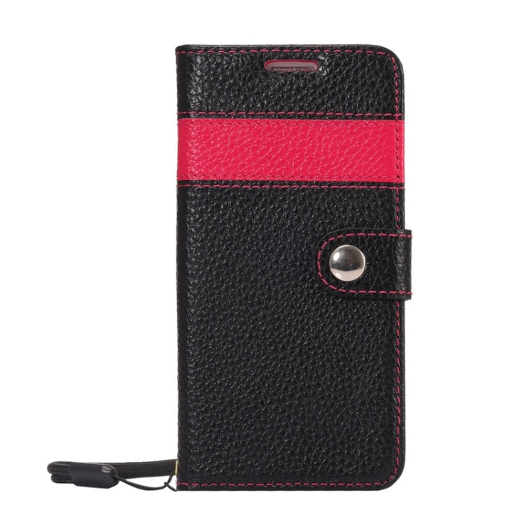 For Galaxy S6 / G920 Litchi Texture Horizontal Flip Color Matching Style Genuine Leather Case with Holder & Card Slots & Wallet & Lanyard