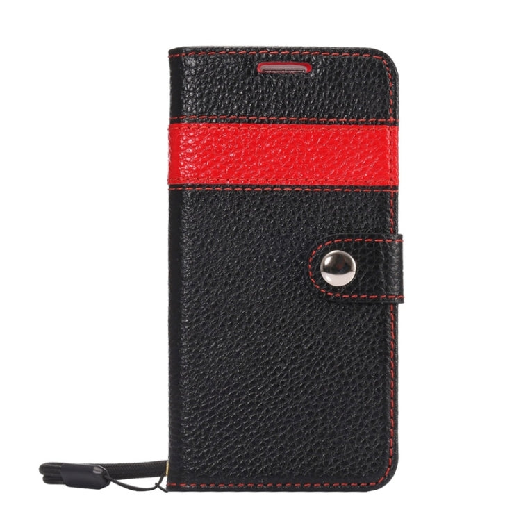 For Galaxy S6 / G920 Litchi Texture Horizontal Flip Color Matching Style Genuine Leather Case with Holder & Card Slots & Wallet & Lanyard