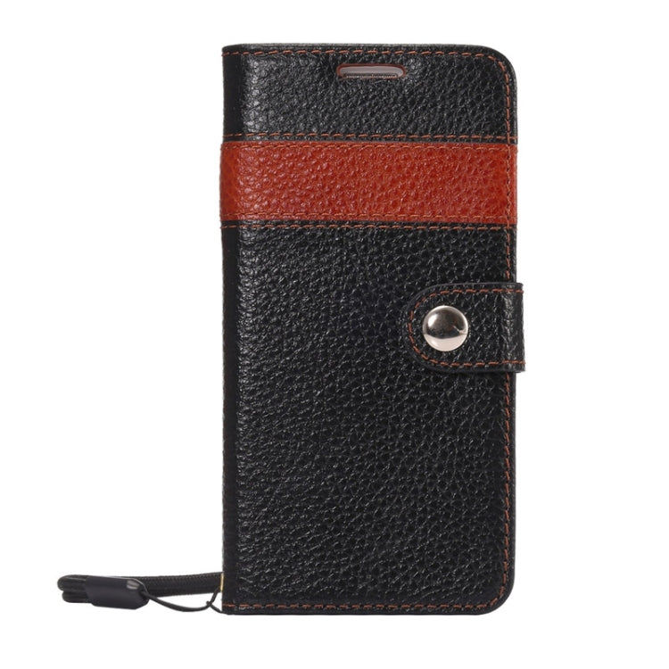 For Galaxy S6 / G920 Litchi Texture Horizontal Flip Color Matching Style Genuine Leather Case with Holder & Card Slots & Wallet & Lanyard