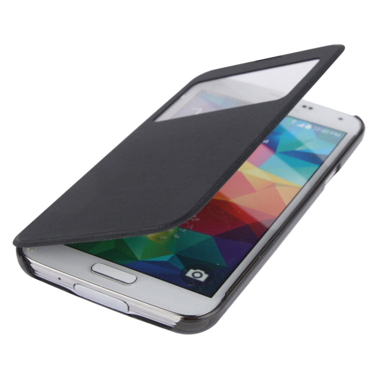 Horizontal Flip Leather Case with Call Display ID for Galaxy S5 mini / G800