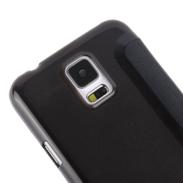 Horizontal Flip Leather Case with Call Display ID for Galaxy S5 mini / G800