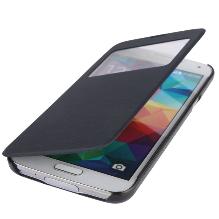 Horizontal Flip Leather Case with Call Display ID for Galaxy S5 mini / G800