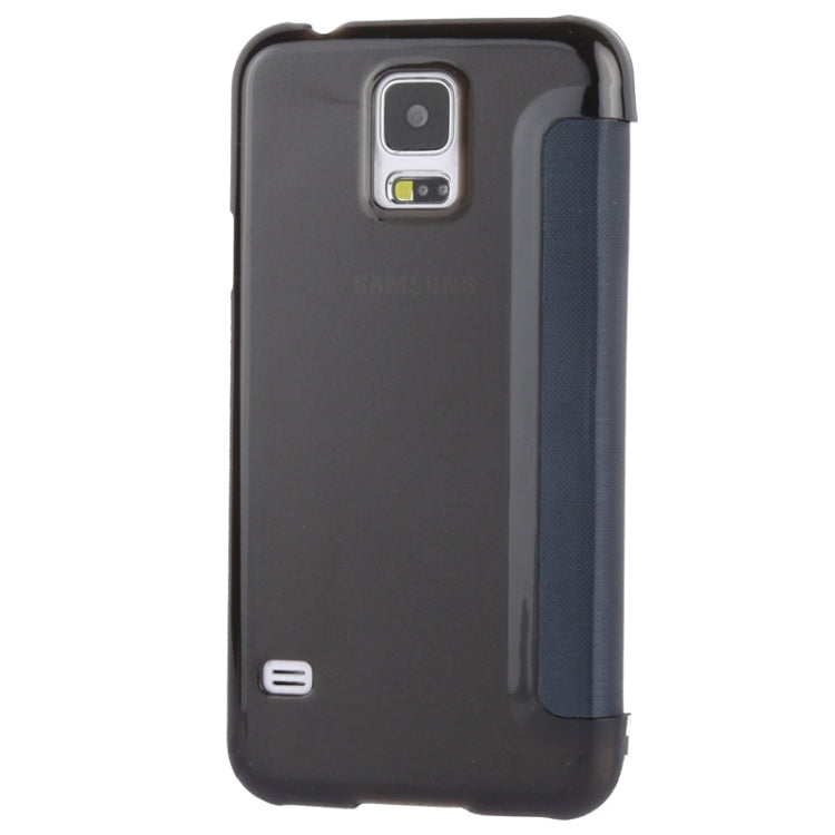 Horizontal Flip Leather Case with Call Display ID for Galaxy S5 mini / G800
