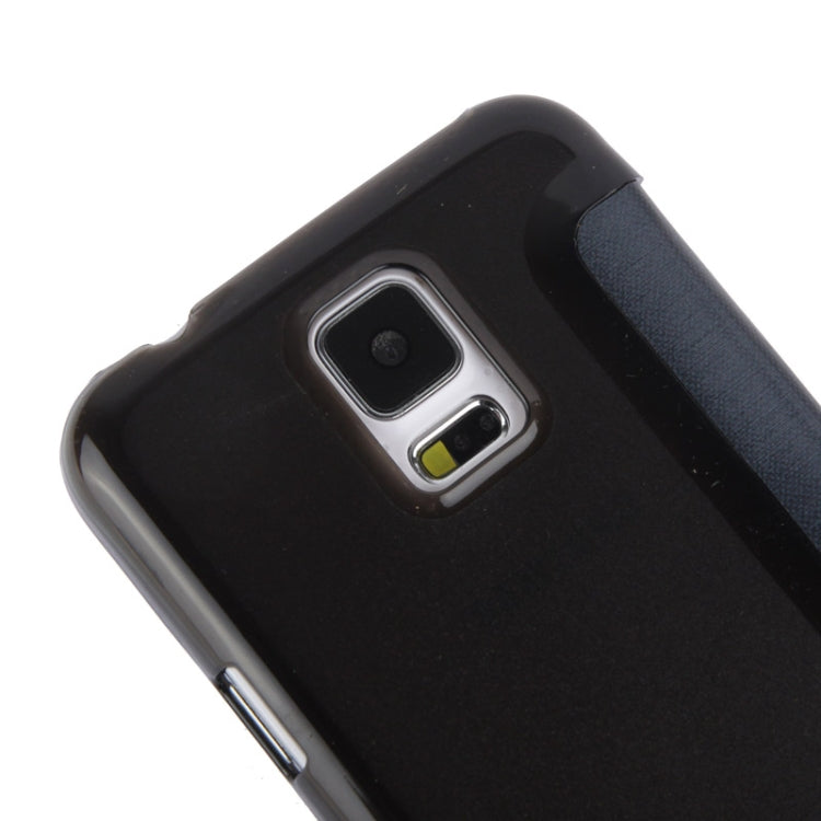 Horizontal Flip Leather Case with Call Display ID for Galaxy S5 mini / G800