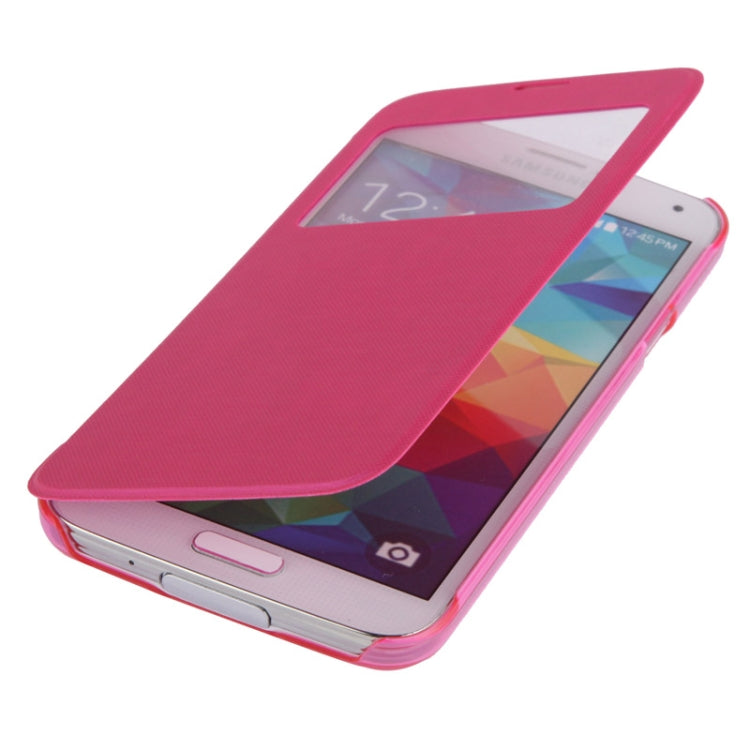 Horizontal Flip Leather Case with Call Display ID for Galaxy S5 mini / G800