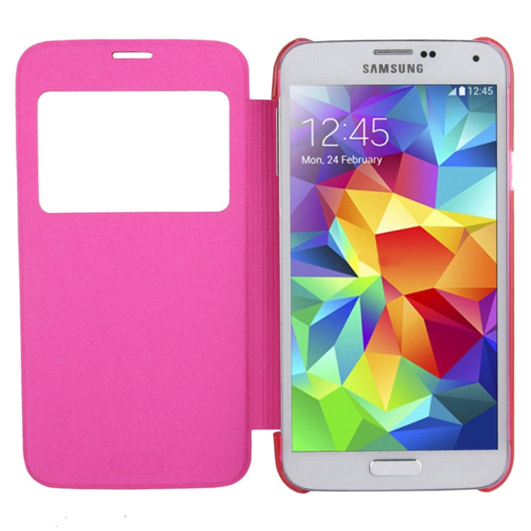 Horizontal Flip Leather Case with Call Display ID for Galaxy S5 mini / G800