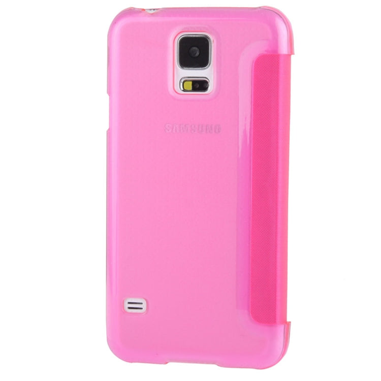 Horizontal Flip Leather Case with Call Display ID for Galaxy S5 mini / G800
