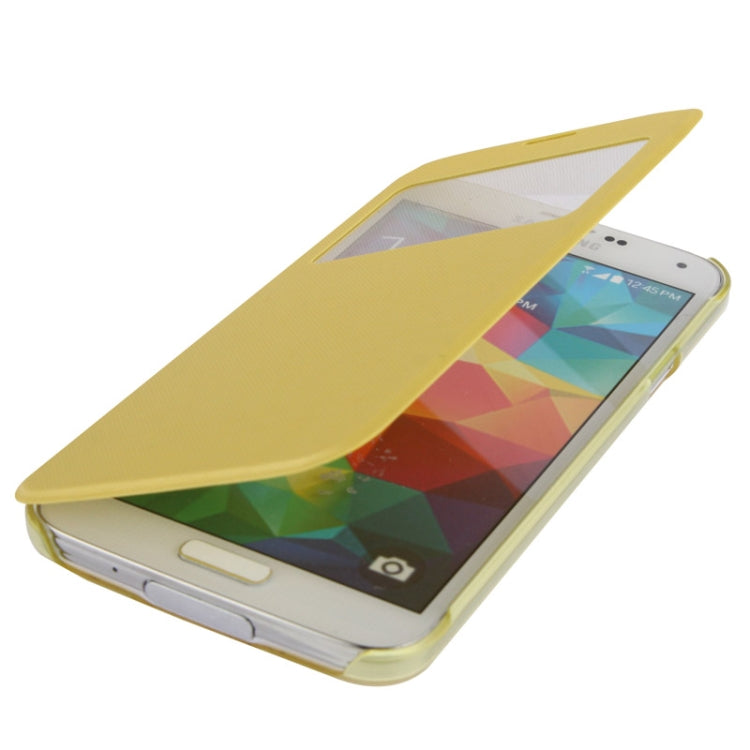 Horizontal Flip Leather Case with Call Display ID for Galaxy S5 mini / G800