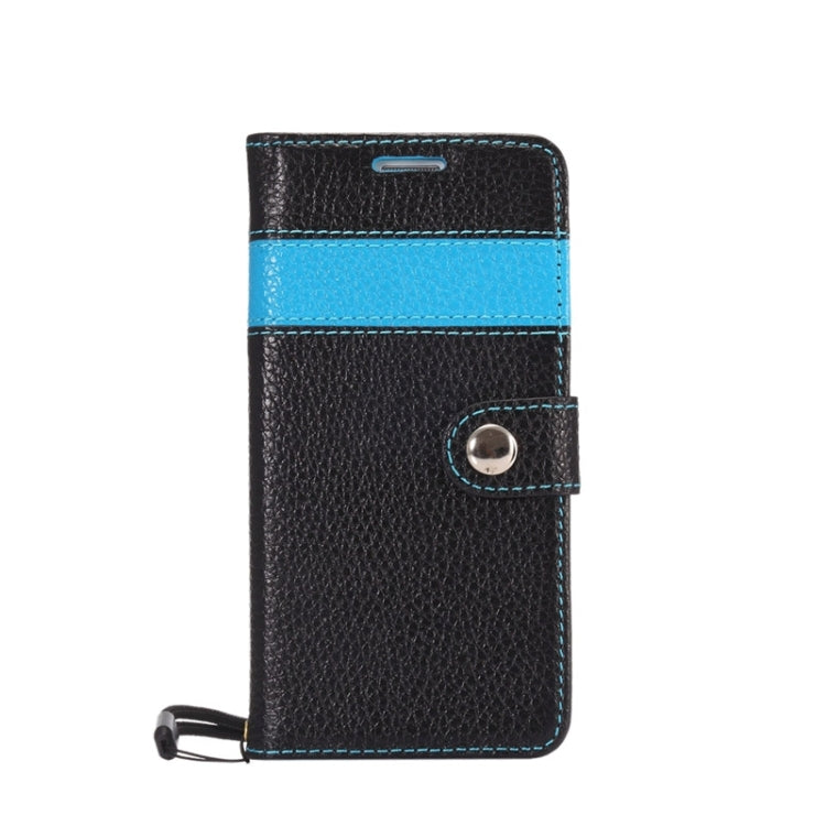 For Galaxy S6 Edge / G925 Litchi Texture Horizontal Flip Color Matching Style Genuine Leather Case with Holder & Card Slots & Wallet & Lanyard