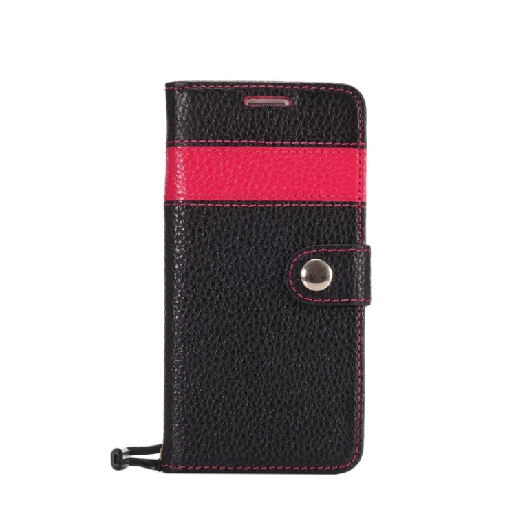 For Galaxy S6 Edge / G925 Litchi Texture Horizontal Flip Color Matching Style Genuine Leather Case with Holder & Card Slots & Wallet & Lanyard